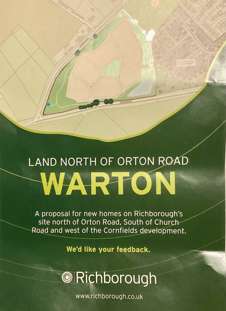 A leaflet from a company called Richborough proposing a new housing development.